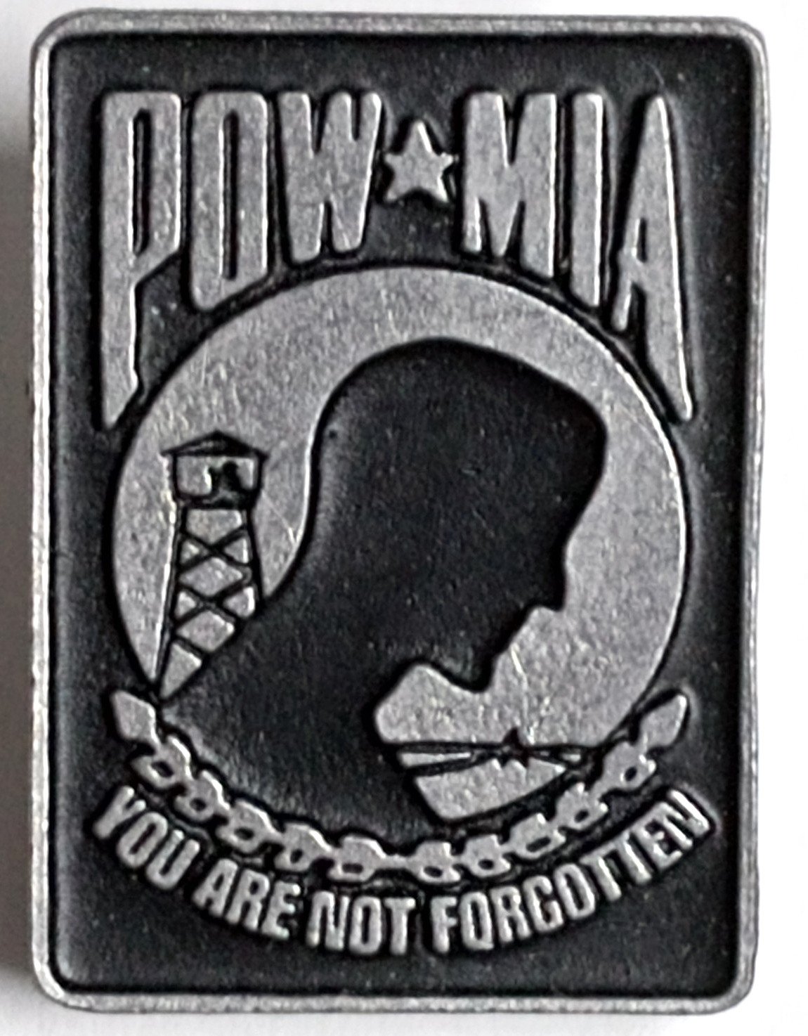 POW MIA You Are Not Forgotten Enamel Lapel Hat Military Pin 1"h NEW
