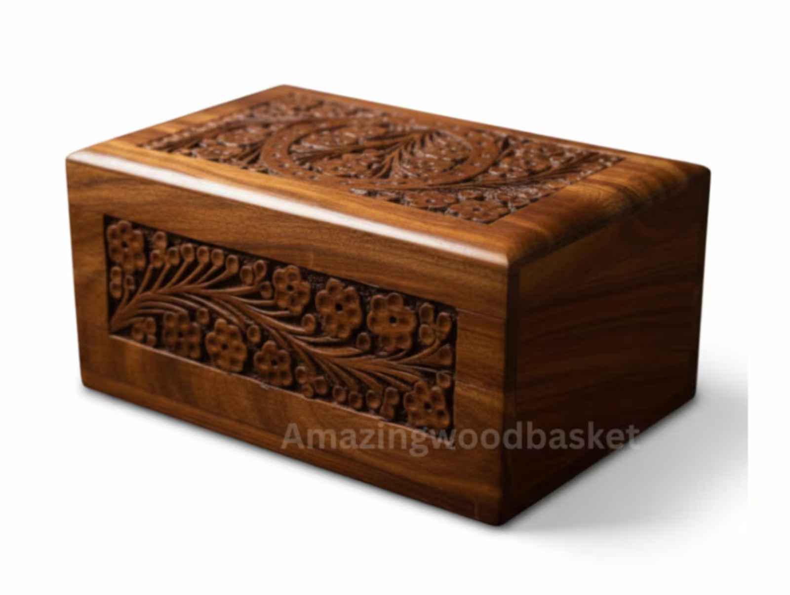 Hand Carved Rosewood Jewelry Box, Secret Lock Puzzle Box, Keepsake Safe