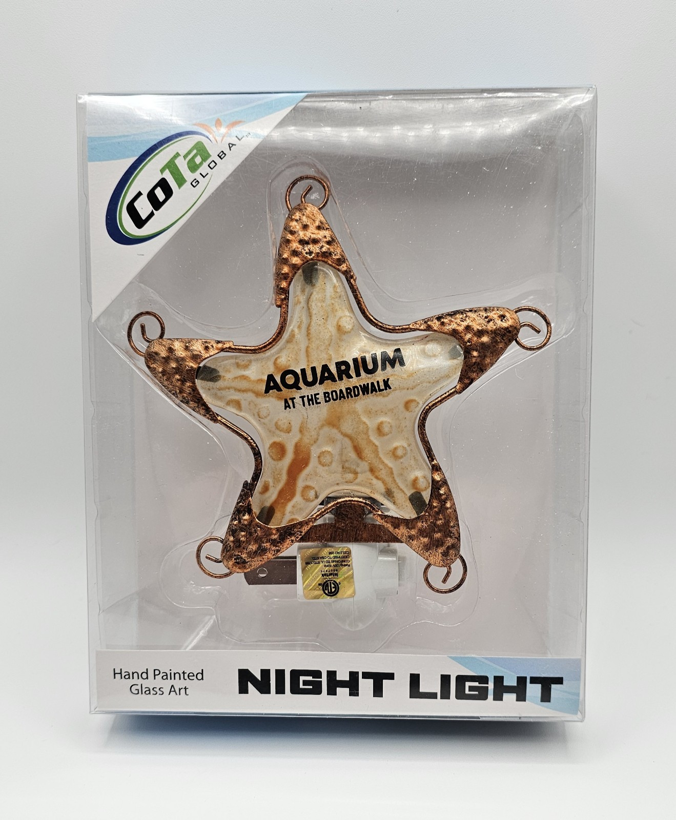 Starfish Nightlight Hand-Painted Glass Cota Aquarium At The Boardwalk Souvenir