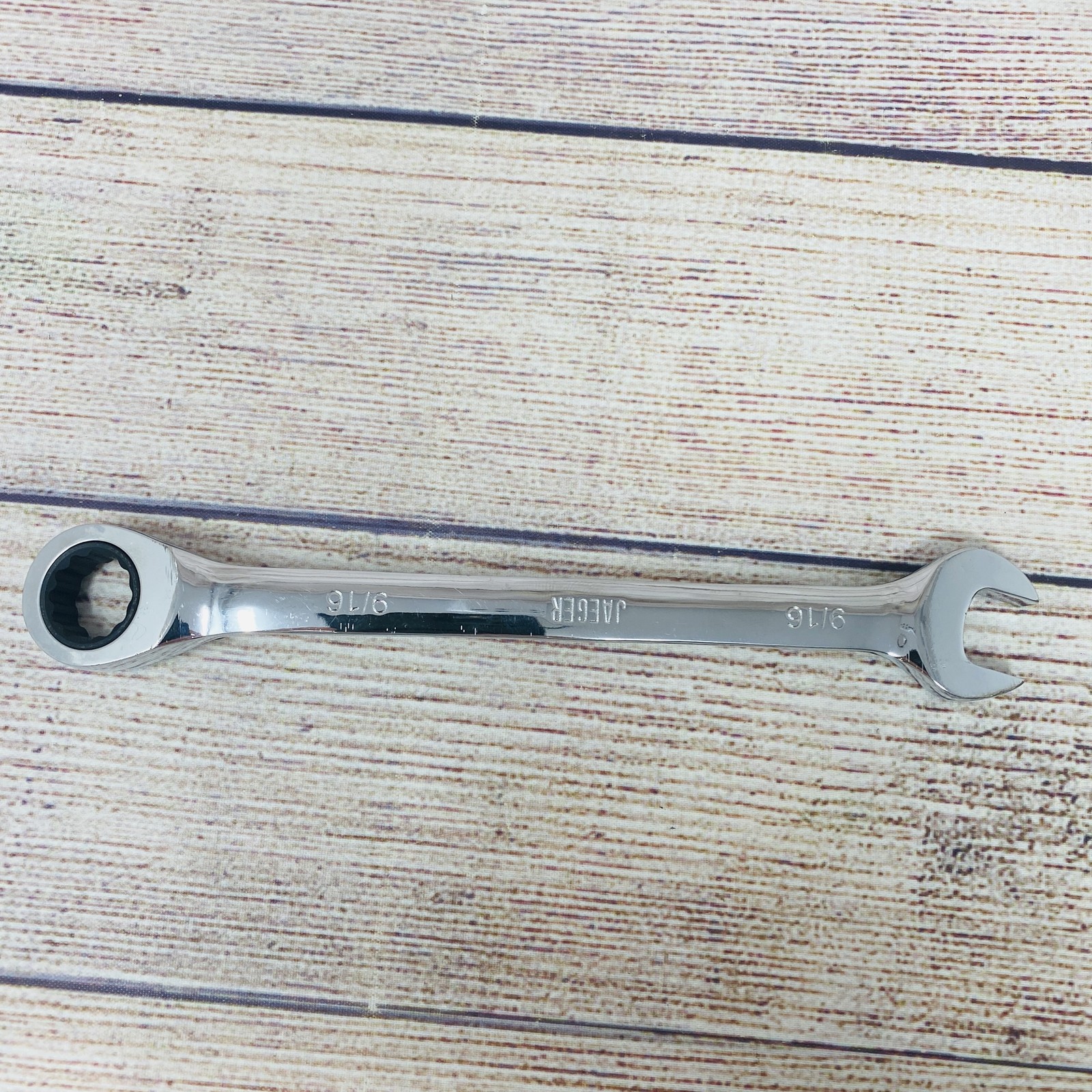 JAEGER 9/16" Combination Ratcheting Wrench SAE Open End Box End Tool