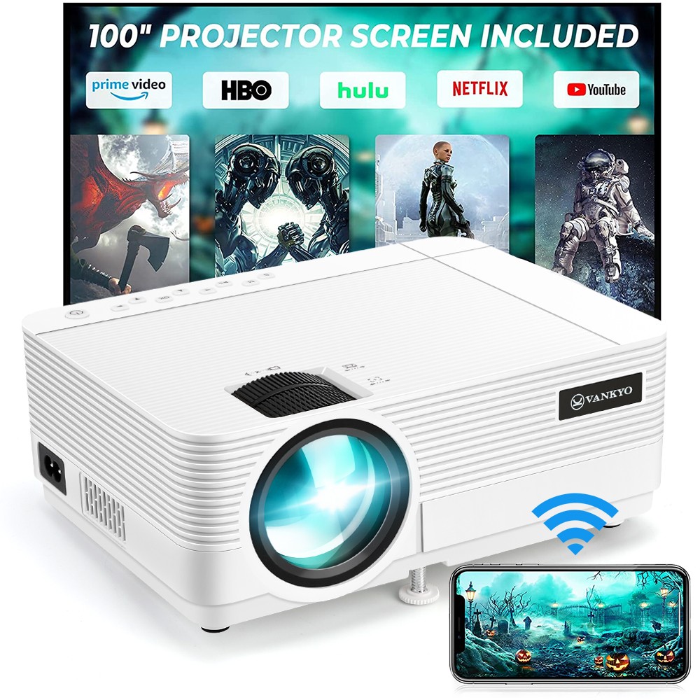1080P Movie WiFi Projector Portable Video Home Theater 250" Display HDMI USB