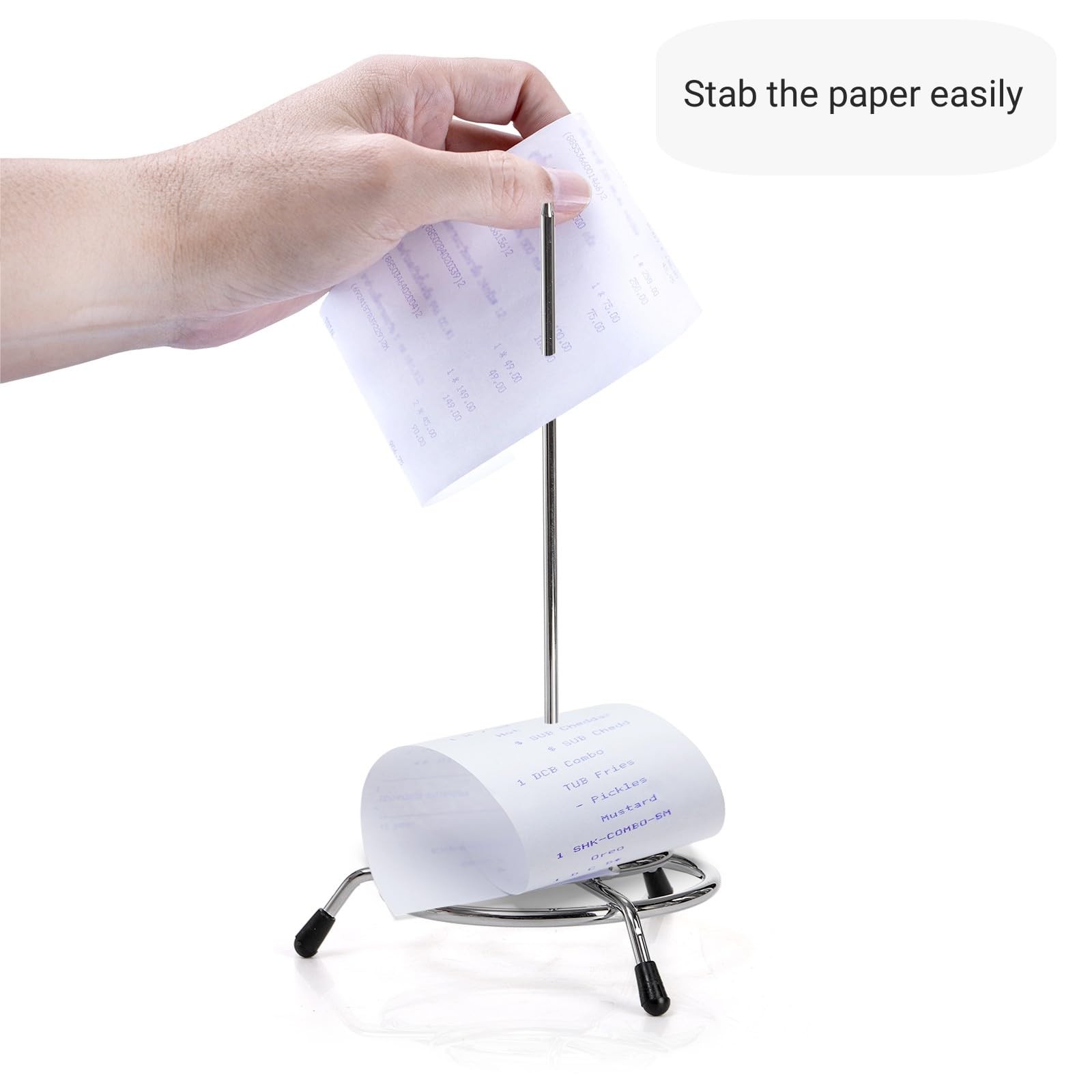 AVLA 10 Pack Check Spindle, Paper Receipt Holder Spike, Stainless Silver