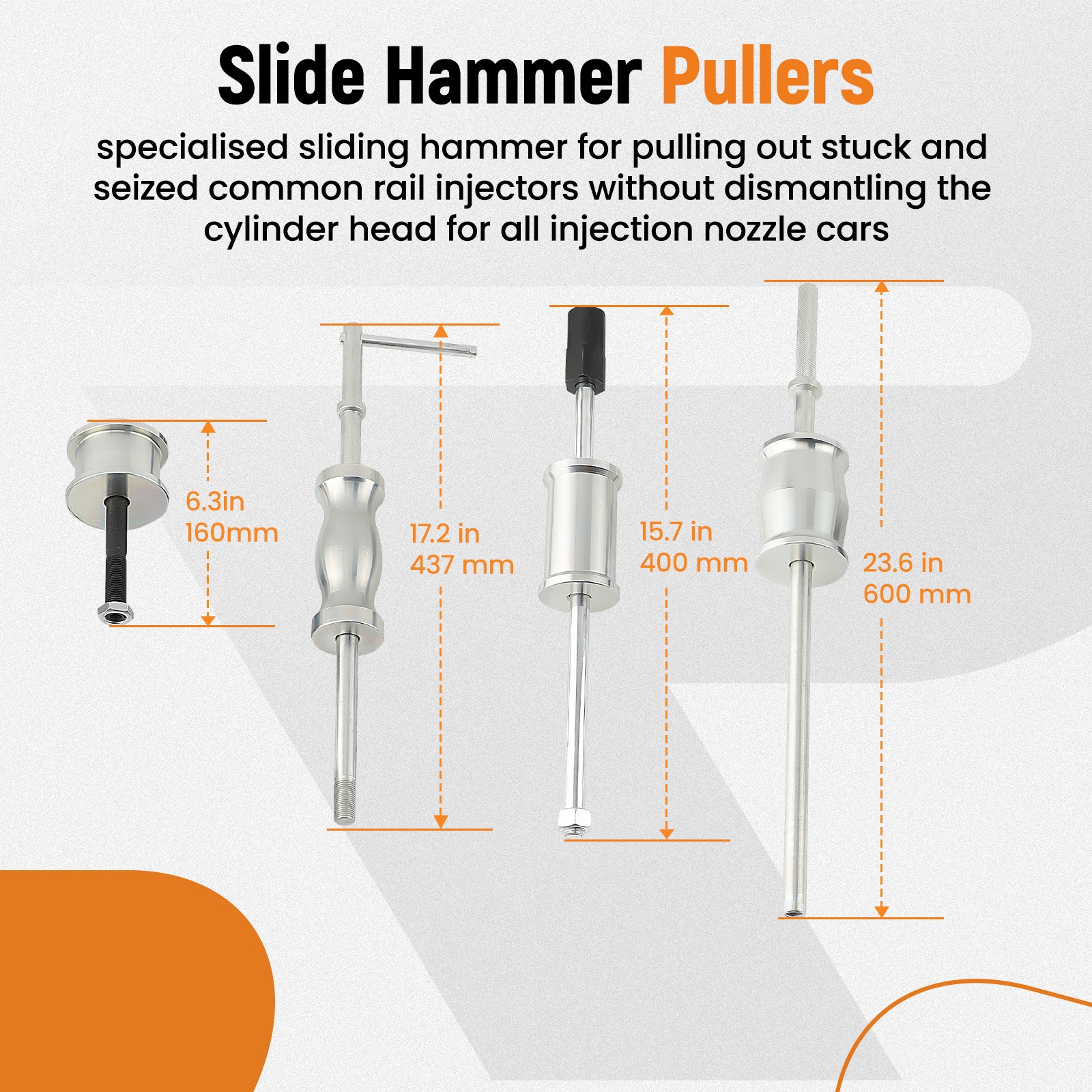 Auto Truck Diesel Injector Extractor Slide Hammer Puller Adapter Tool Kits 40PCs
