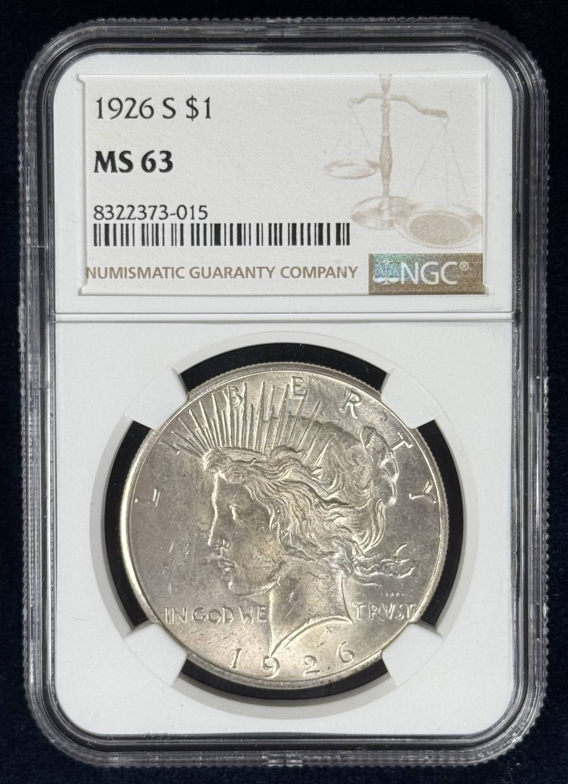 1926 S Peace Silver Dollar NGC MS-63