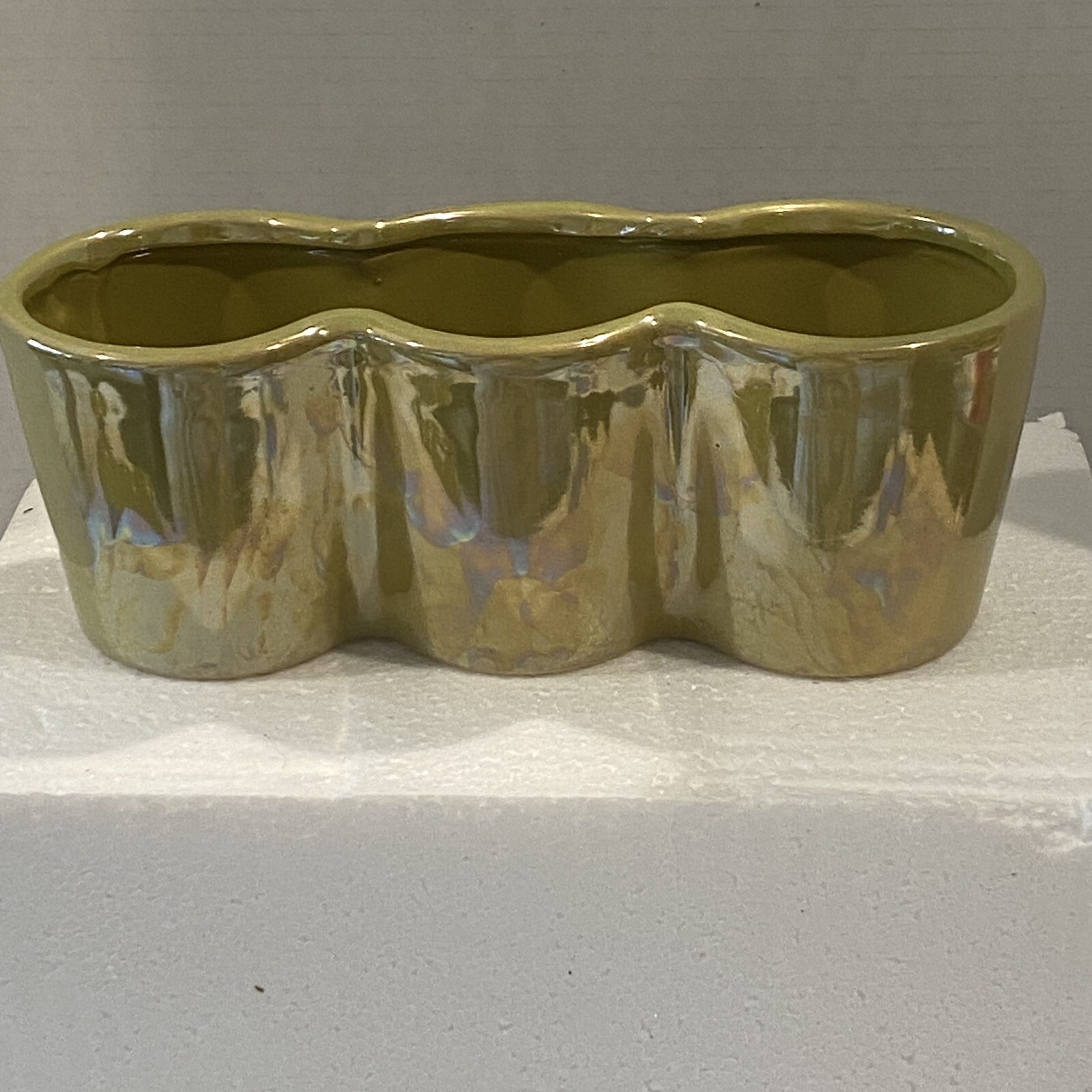 Pier 1 Irridescent Ceramic Planter Set