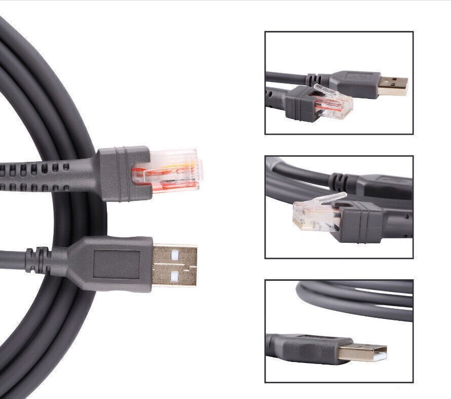 10 Pack USB Cable Barcode Scanner Cord For Symbol LS2208 CBA-U01-S07ZAR 6FT US