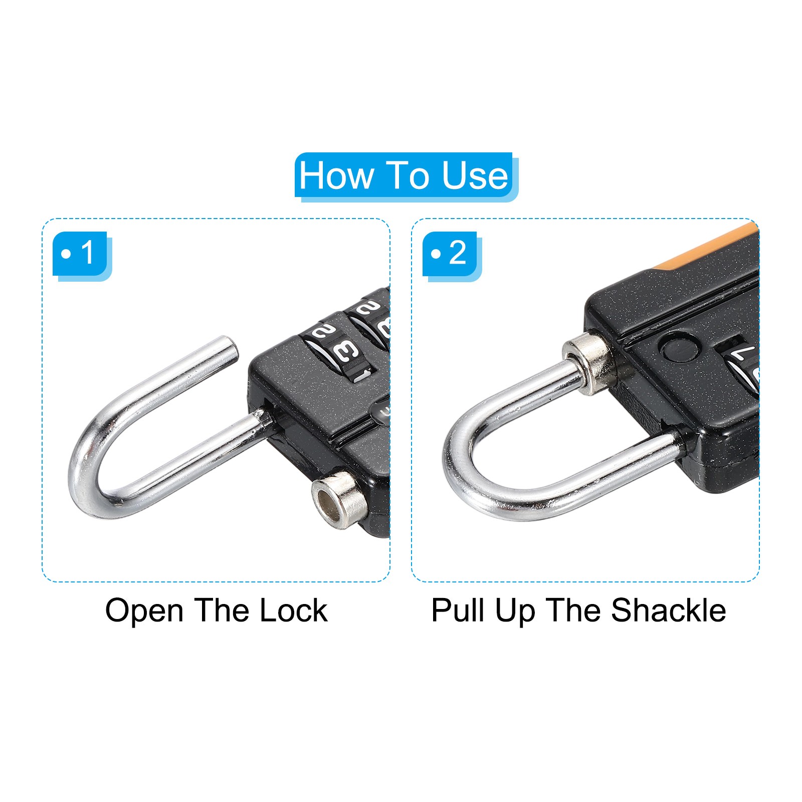 4 Digit Combination Lock 5Ft Security Cable Padlock Steel Lock Chain Black