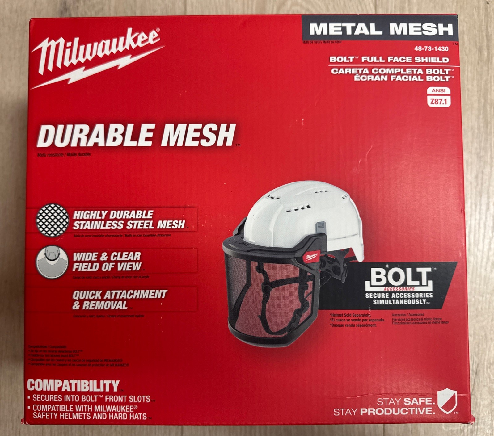 Milwaukee 48-73-1430 BOLT Stainless-Steel Mesh Full Face Shield