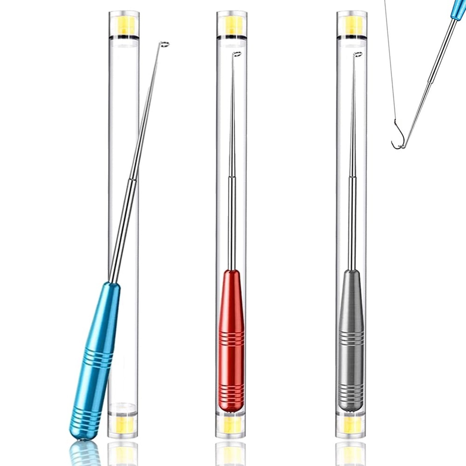 Quick Fish Hook Remover Tool 3 Set Fishhook Easy Removal Detacher for Fishing...