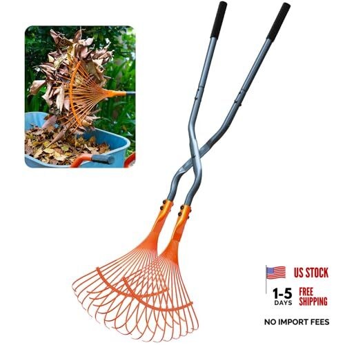 Leaf Grabbers for Yard Work, Leaf Picker Upper Grabber with Long Steel Handle