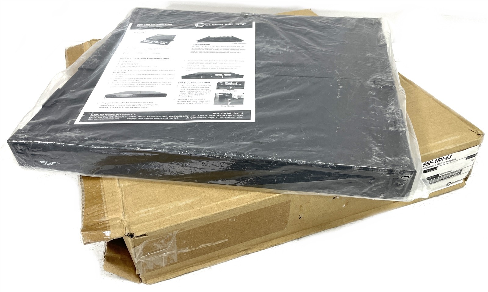 Open Box Cleerline SSF SSF-1RU-E3 Fiber Distribution Panel for 3 Plates or MTP
