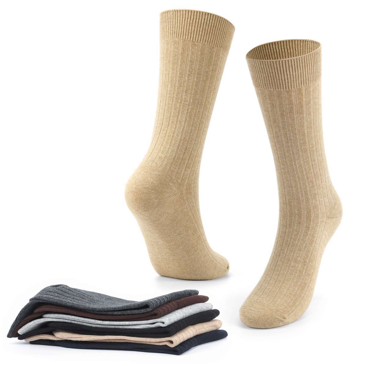 Multicolor Mens Cotton Athletic Sport Long Work Crew Socks Size 7-9 ,9-11, 11-13