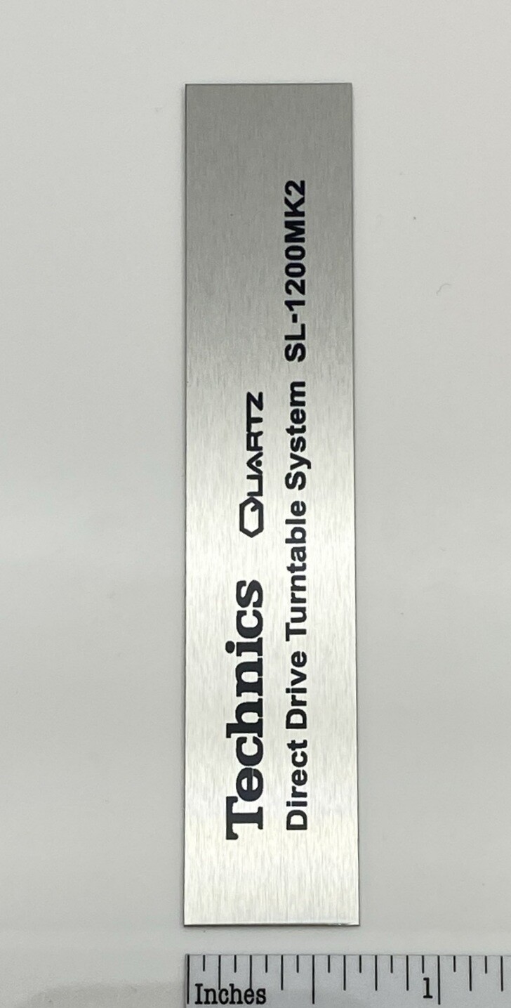 Technics SL-1200MK2 Turntable Replacement Badge Custom Made Silver Aluminum