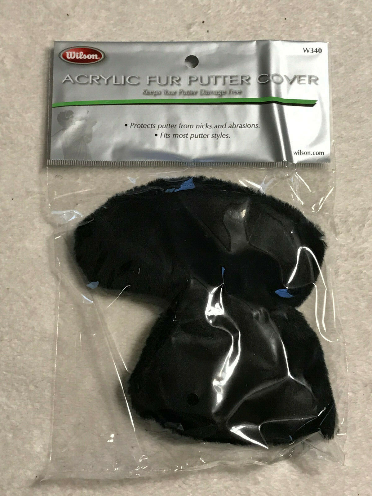 Wilson Acrylic Fur Plush Putter Golf Headcover Black NEW