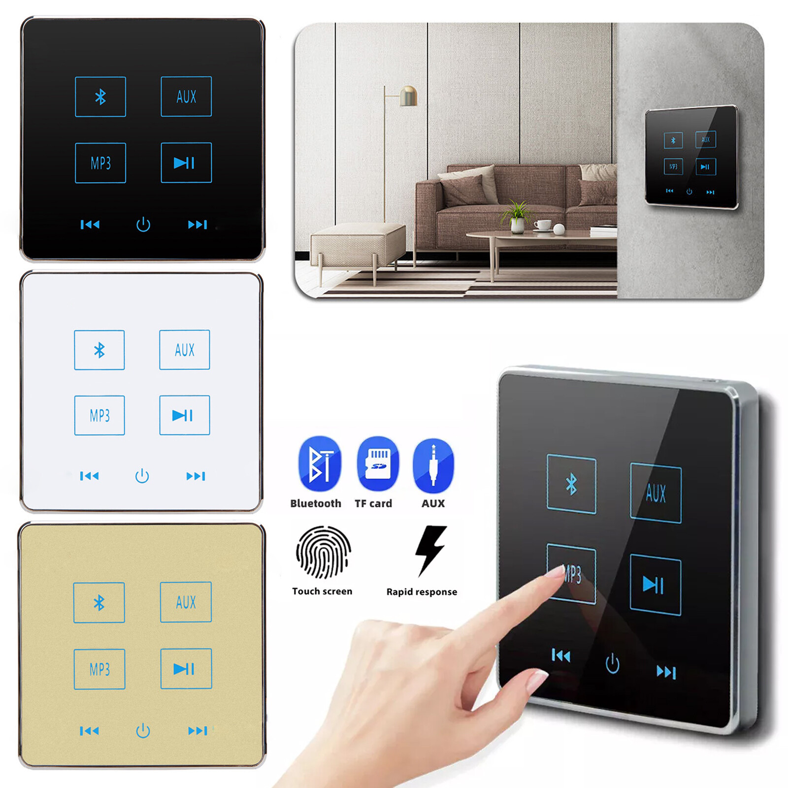 Mini Wall Amplifier Bluetooth Smart Sound System Theater Stereo Ceiling Speaker