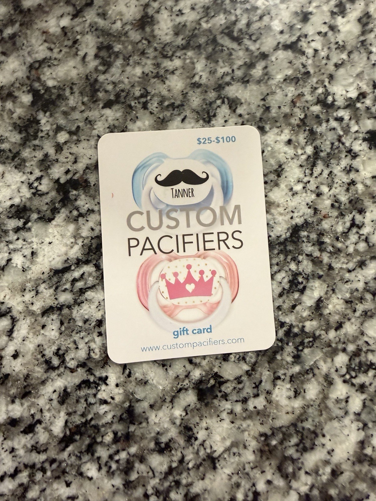 Custom Pacifier Guft Card