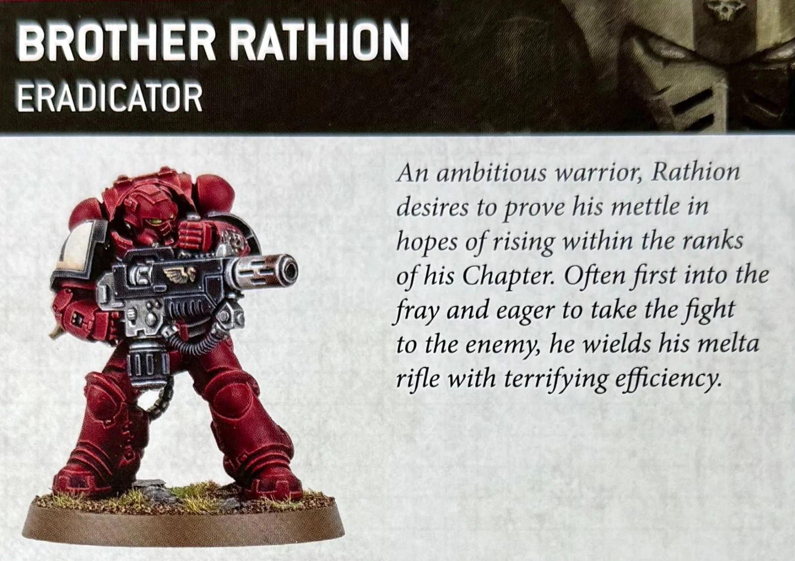Warhammer 40K Primaris Space Marine Blood Raven Brother Rathion - Eradicator