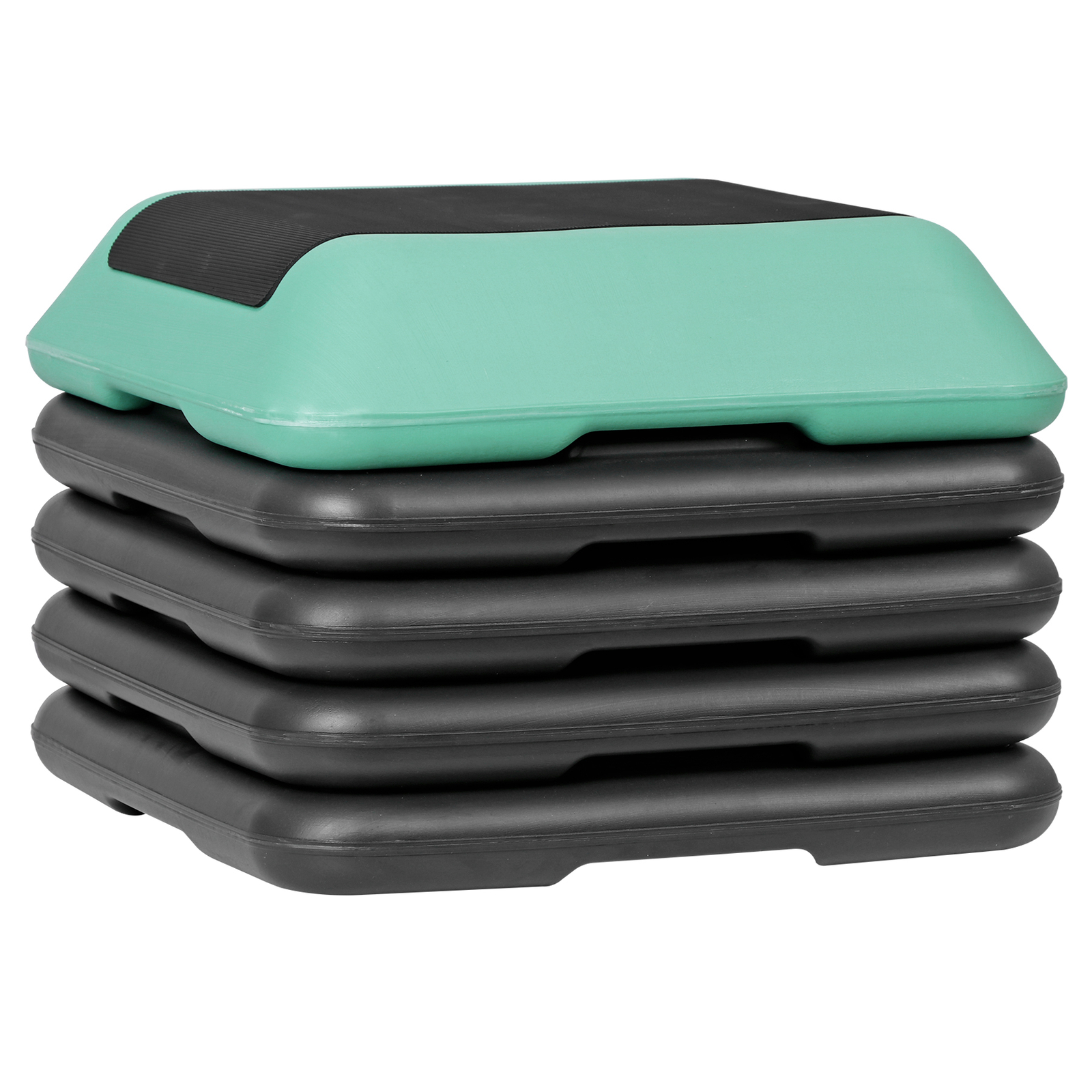 16''×16'' Exercise Aerobic Step Platform with 4 Risers Exercise Stepper Green
