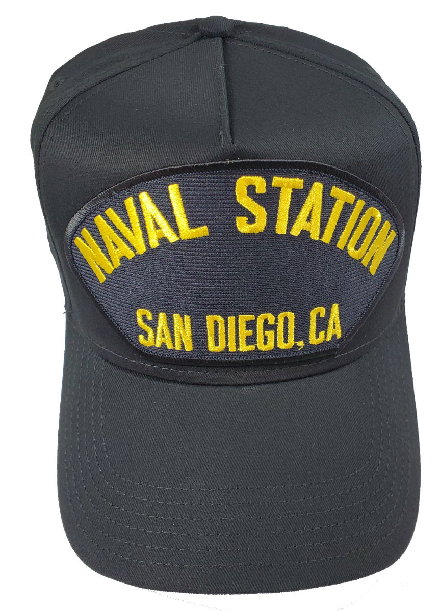 NAVAL STATION SAN DIEGO HAT - Black Golf - Veteran Family Owned Business