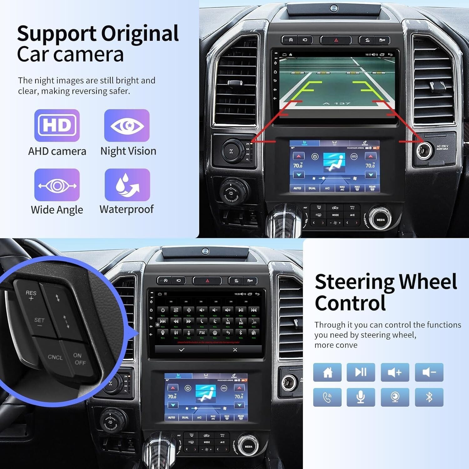 9'' Car Stereo Radio Auto Android Carplay Navi 4+64GB For Ford F150 2015-2021