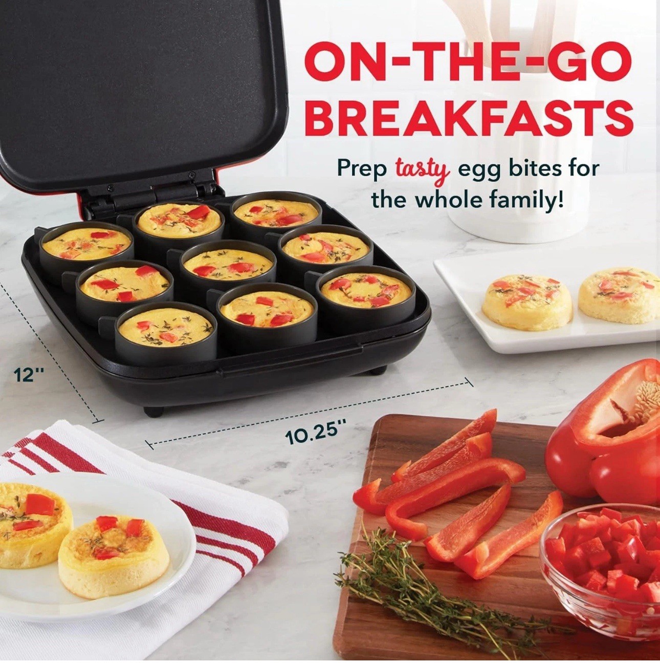 Dash Sous Vide Style Family Size Egg Bite Maker for Breakfast Bites,...