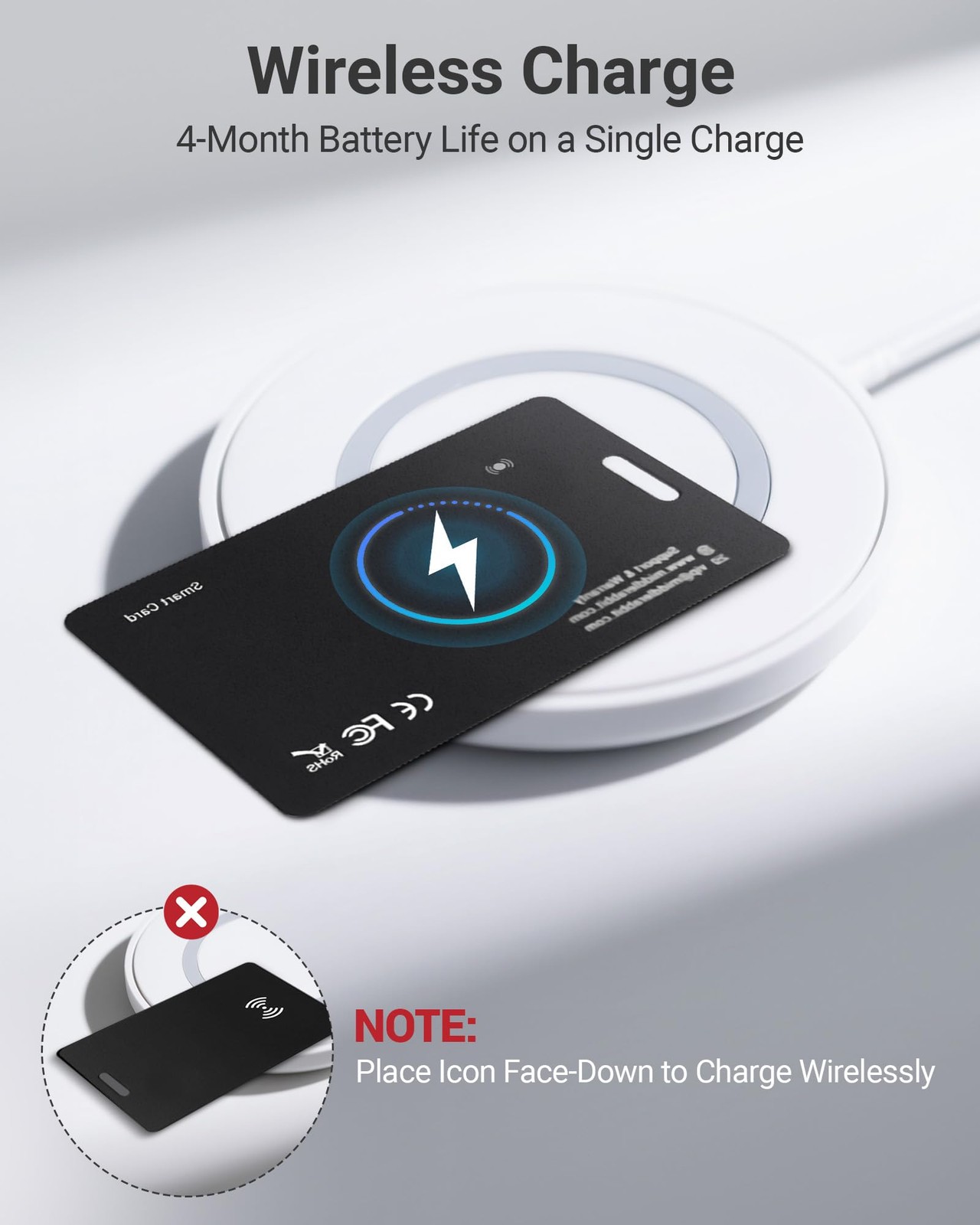 Android Wallet Tracker Card, Smart Card (Android Only), GPS Black
