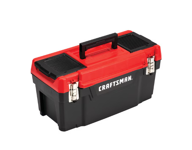 CRAFTSMAN D Red and Black Plastic Tool Box 19.27-in W x 9.75-in H x 9.8-in