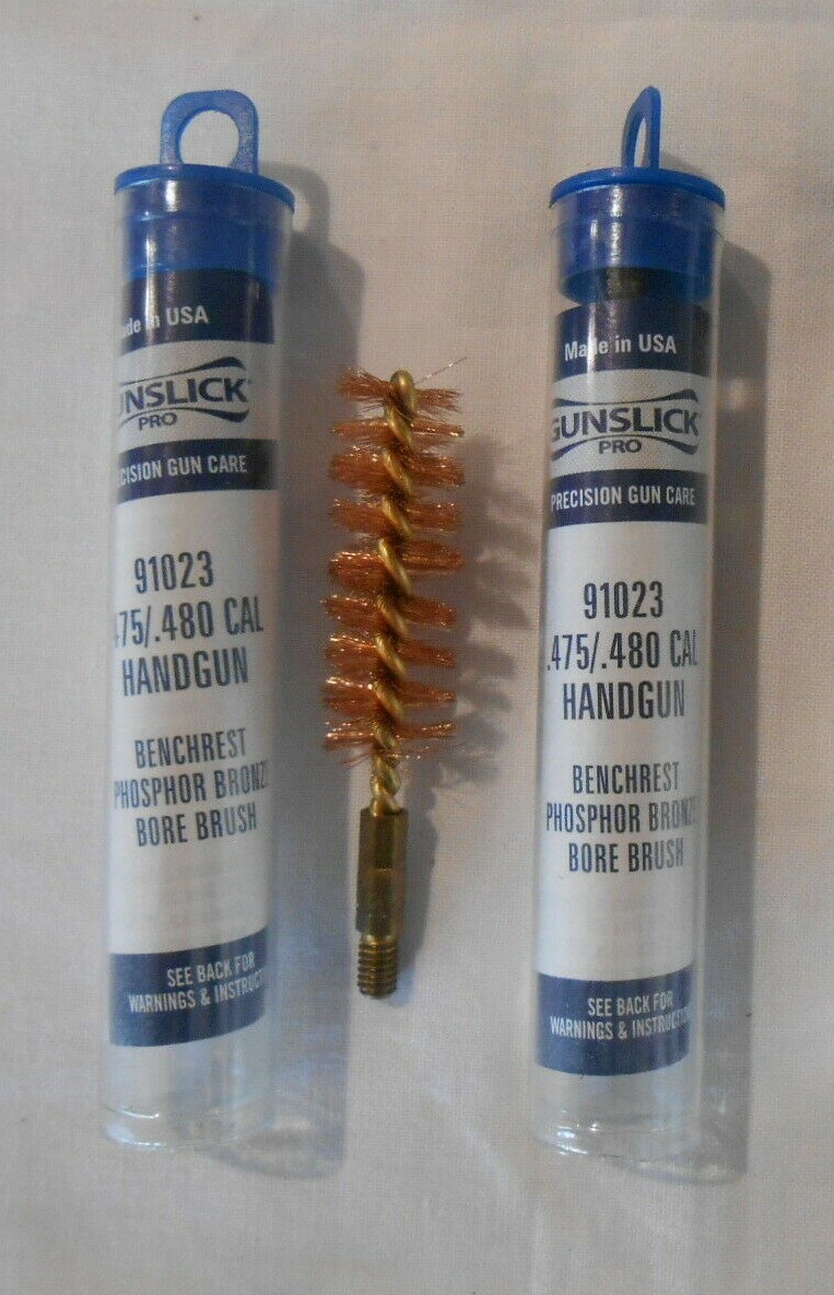 Gunslick Pro .475/.480 CAL Handgun Benchrest Phosphor Bore Brush 91023 -Lot of 2