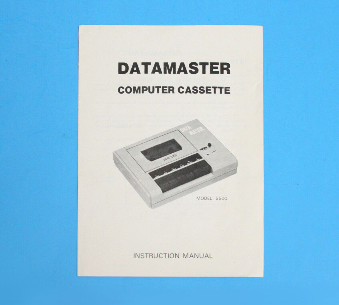 Datamaster Computer Cassette 5500 Instruction Manual