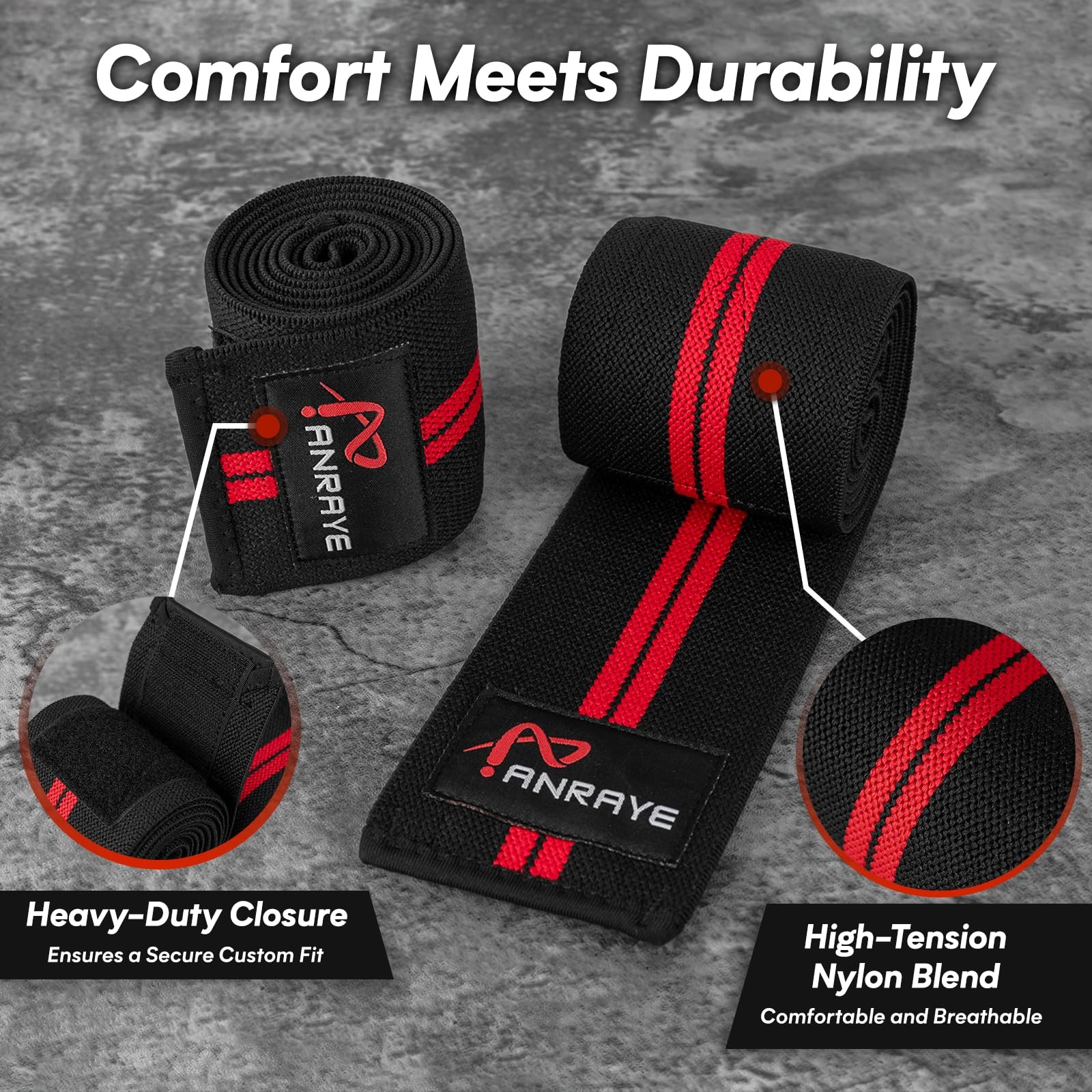Elbow Wraps for Weightlifting 47" Adjustable Compression Straps & Brace for ...