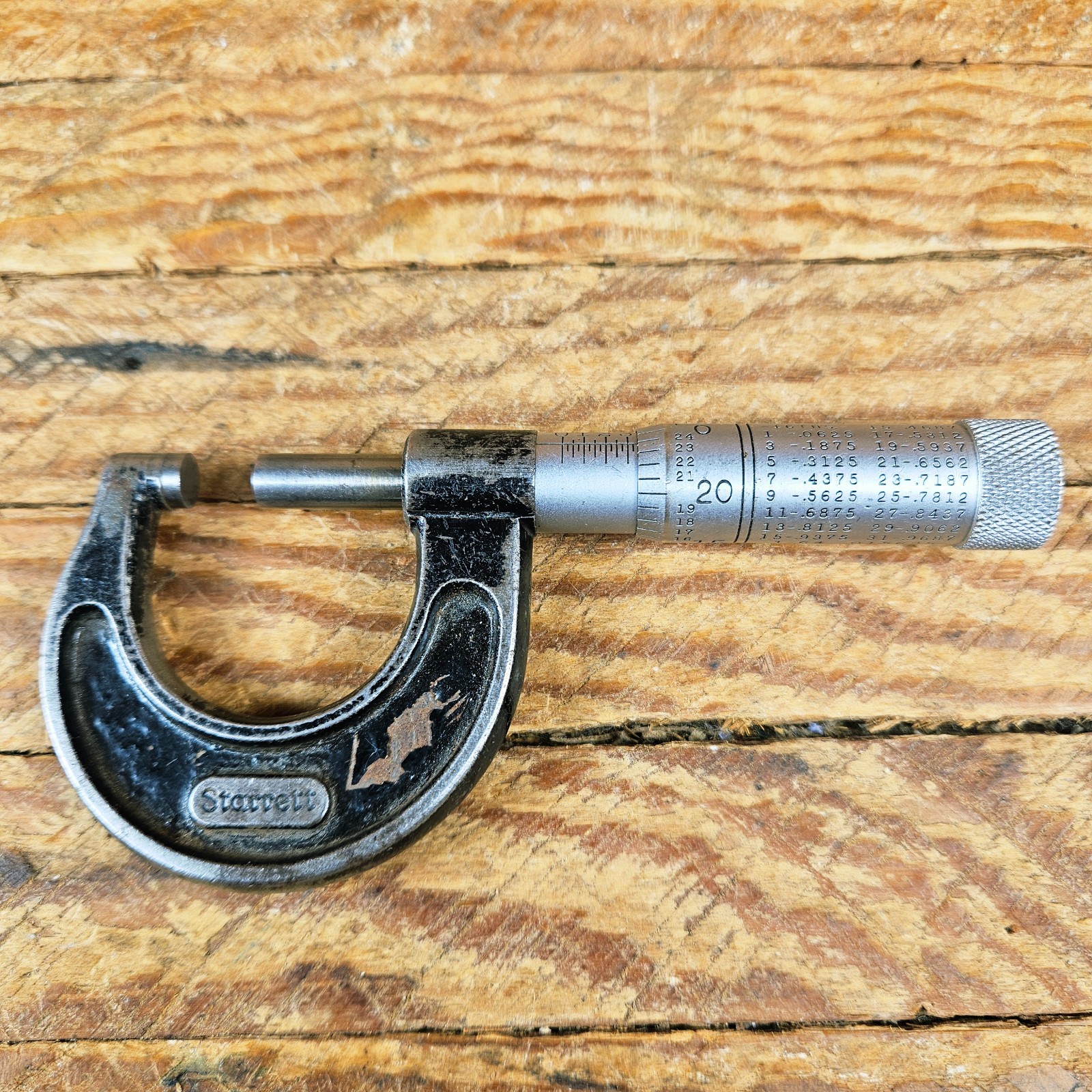 Vintage Starrett No. 436 Outside Micrometer 0-1" Machinist Tool