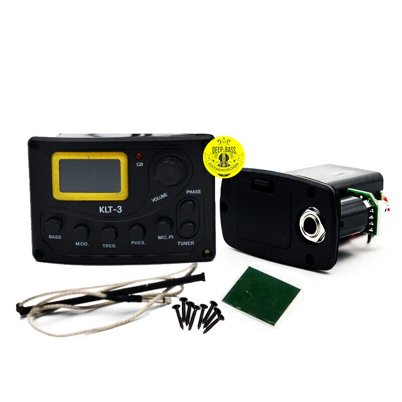 Acoustic Guitar Pickups 4-Bands EQ Equalizer Tuner Mic Blend Preamp Piezo Pickup
