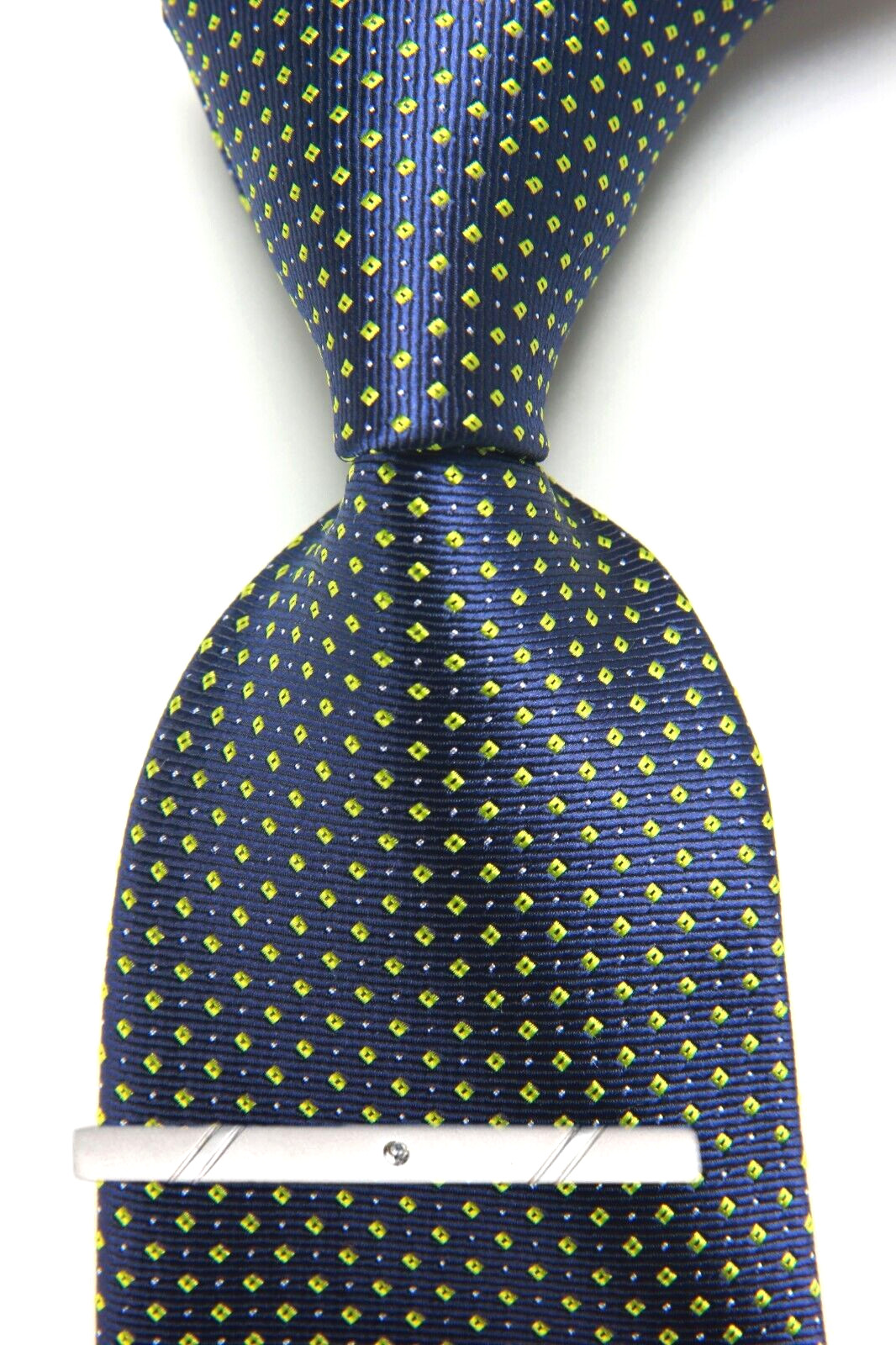 New Classic Polka Dot Blue Green JACQUARD WOVEN 100% Silk Men's Necktie Tie