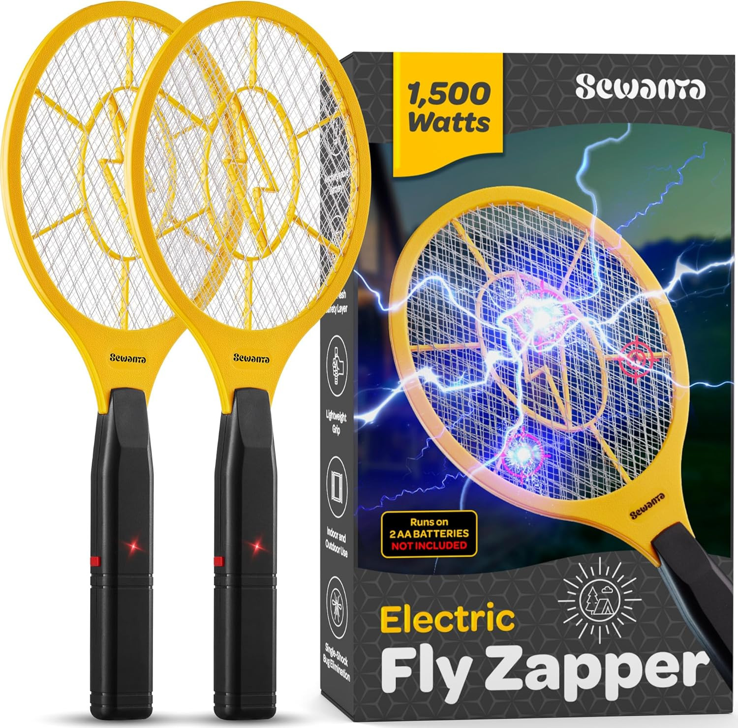 Electric Fly Swatter Handheld Bug Zapper Racket for Indoor/Outdoor - Powerfull 1
