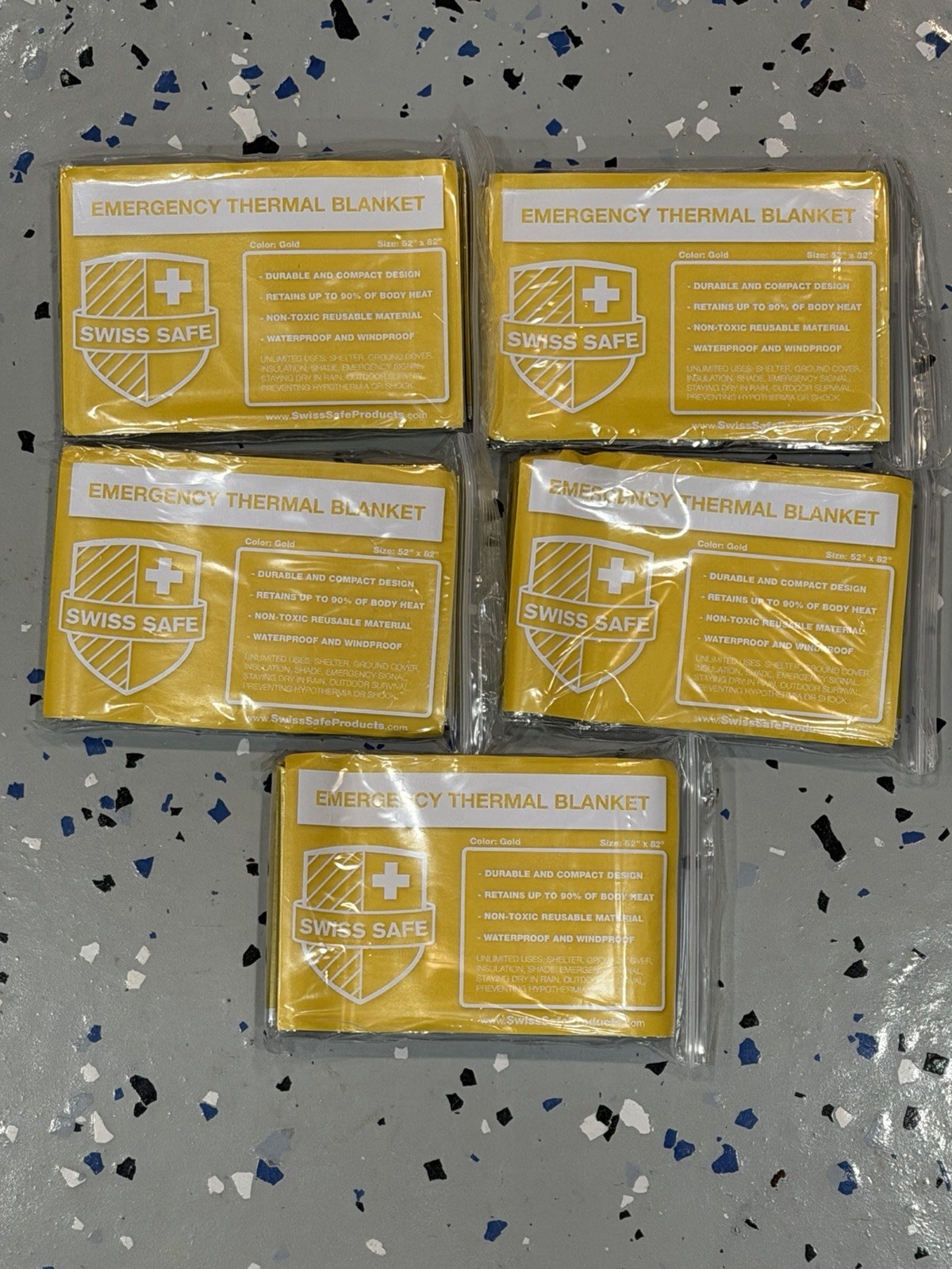 5pc Emergency Mylar Thermal Blankets Survival Safety First Aid Military 82"X52"