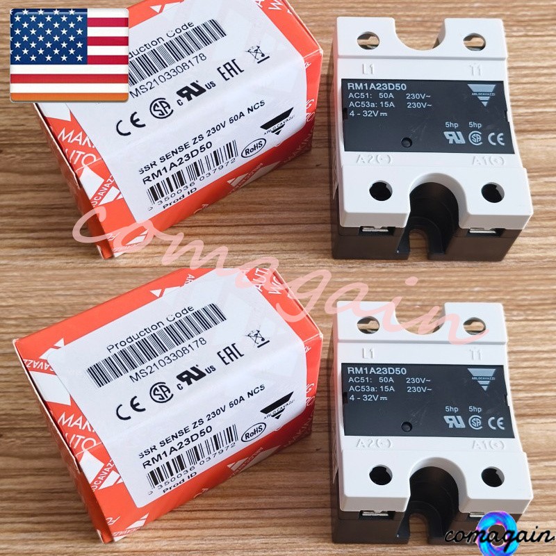 2PCS Solid State Relay For Carlo Gavazzi RM1A23D50 3-32V Single Phase 50A 230V