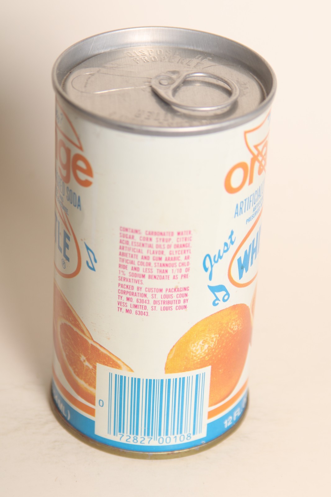 Whistle Orange soda can - 12oz