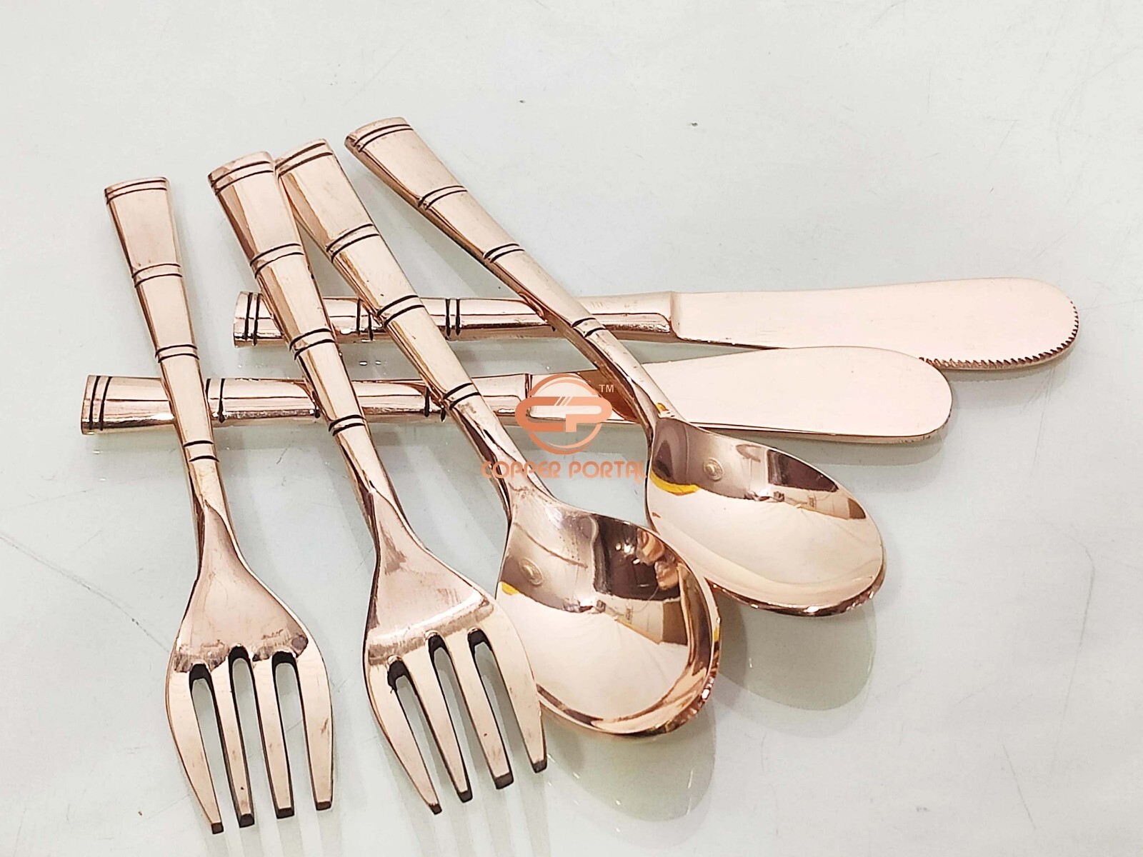 Pure Copper Cutlery Set Luxurious Dessert Spoon, Dessert Fork Flatware Gift