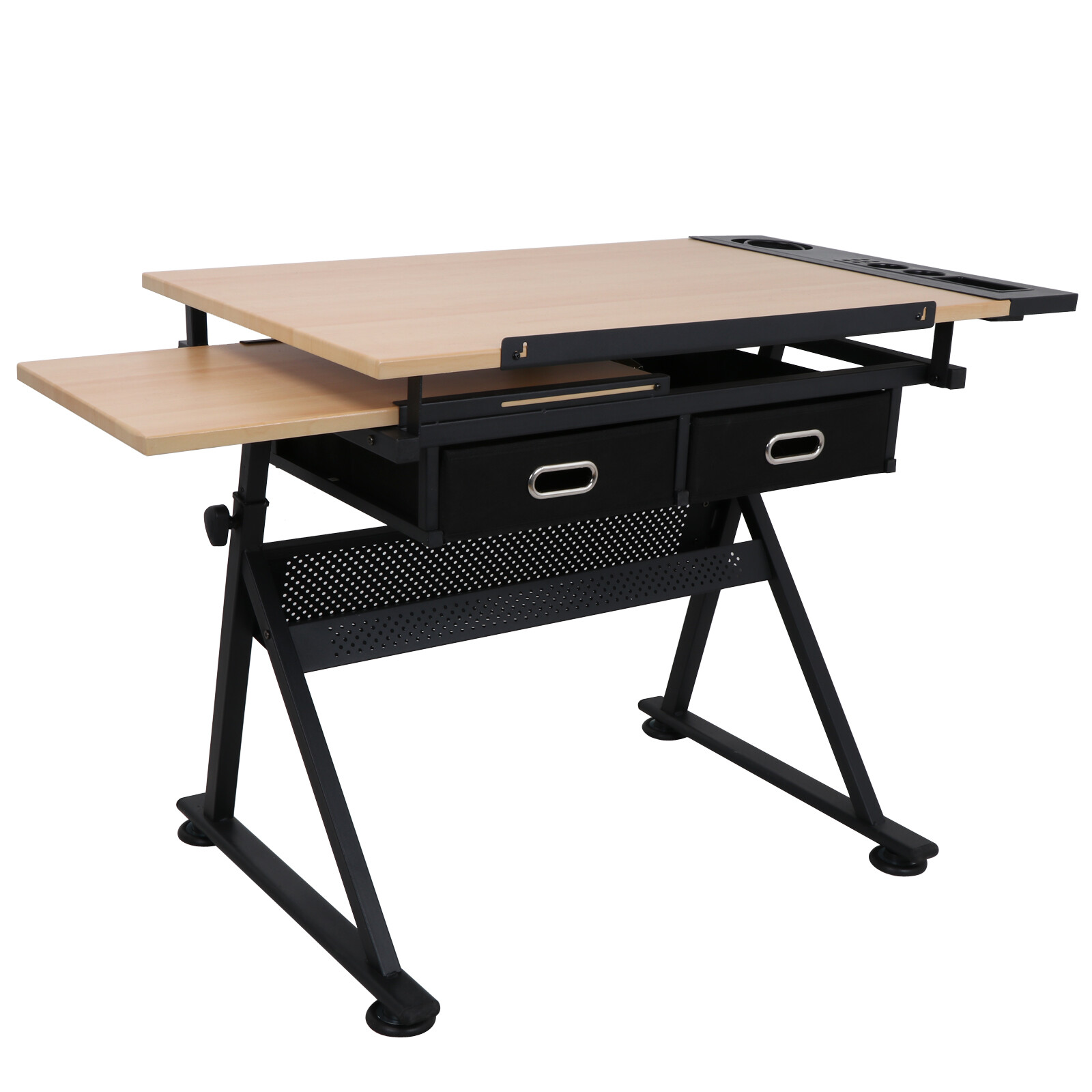 Drafting Table Art Artist Desk Drawing Table Adjustable Tilted Tabletop w/Stool