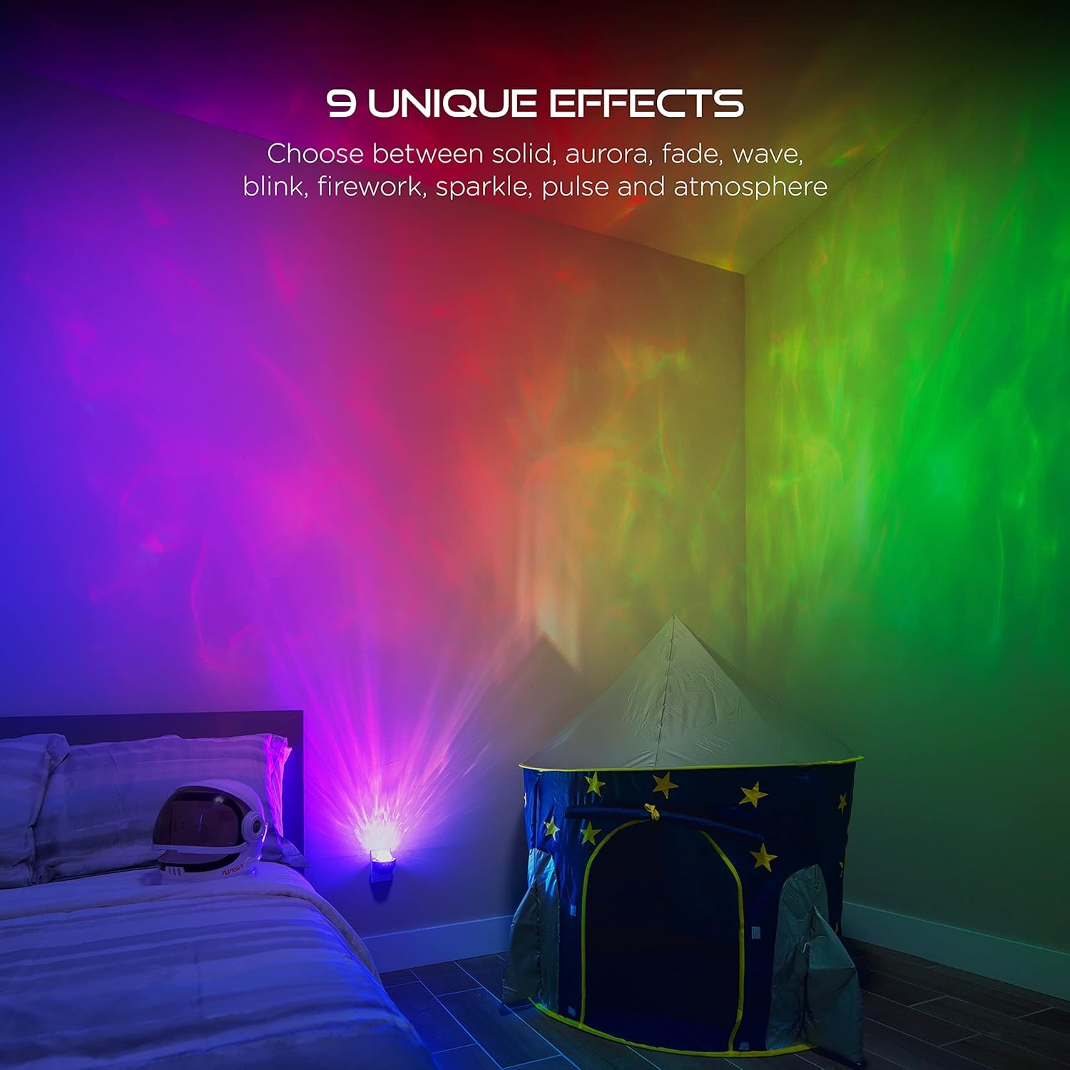 Enbrighten Galaxy Projector – Wall Plug-in Night Light with White - Plug-In