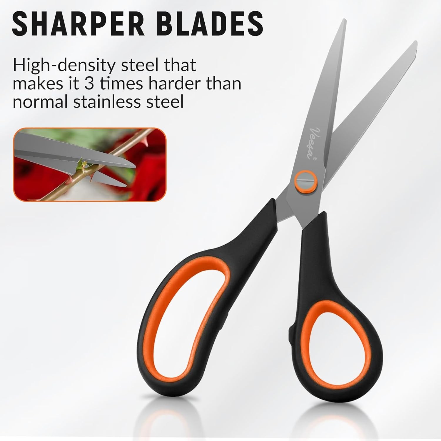 3 Pack Titanium Scissors All Purpose (5.5’’, 7.5’’, 8.5’’), Ergonomic Grip,