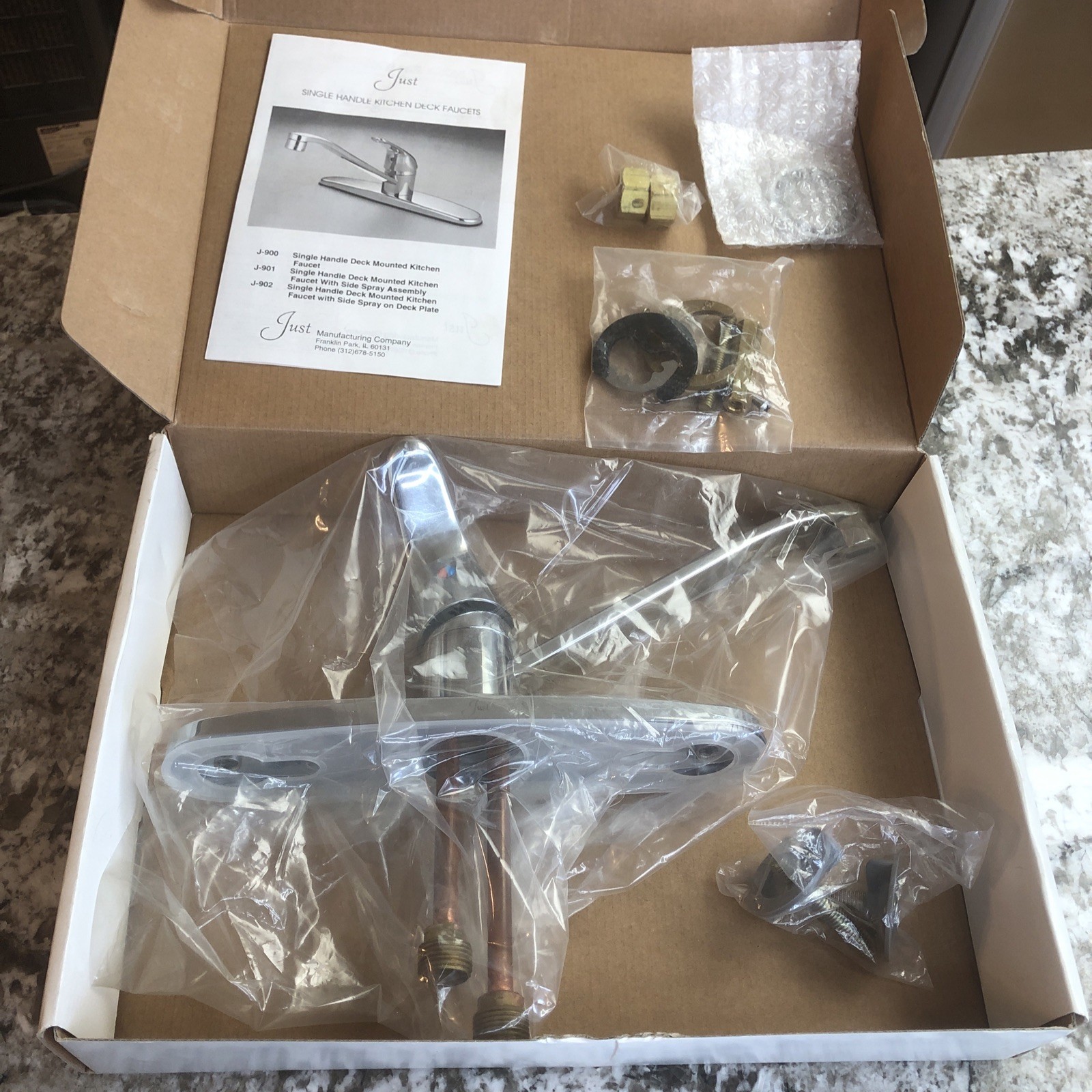 Just Manufacturing J-900 Single Handle Kitchen Faucet Polished Chrome 8" ADA