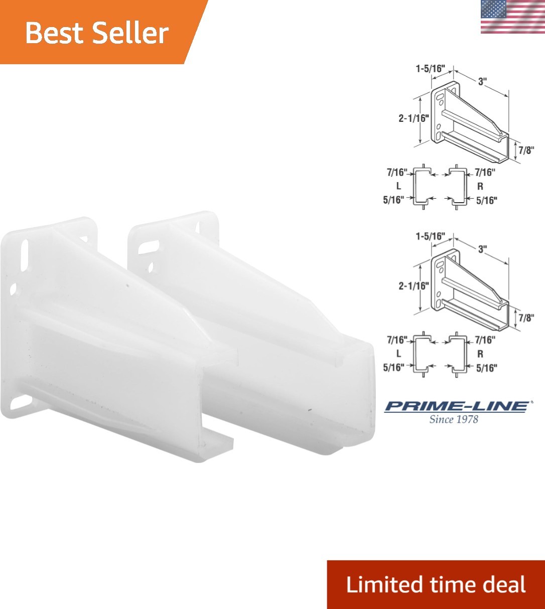 Durable Drawer Track Back Plate Pair - Support Side Mounted Glide Systems