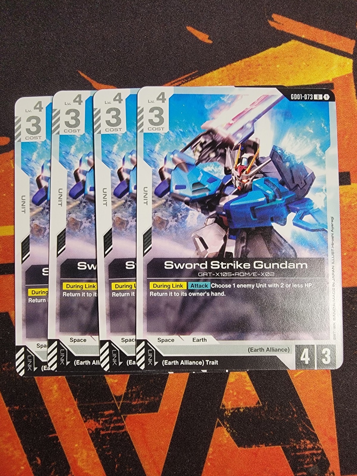 Gundam Card Game Sword Strike Gundam GD01-073 U Playset Of 4 Newtype Rising NM/M