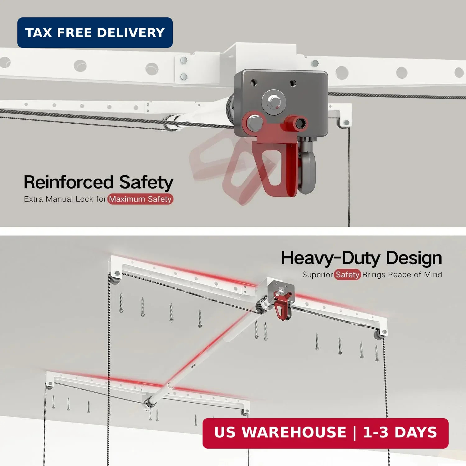 Overhead Garage Storage Rack, Adjustable Heavy-duty 4x4 Ft Ceiling Storage Racks