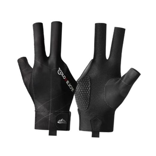 Billiard Pool Gloves for Right Hand, 3 Finger Billiards Gloves Pool Cue Black