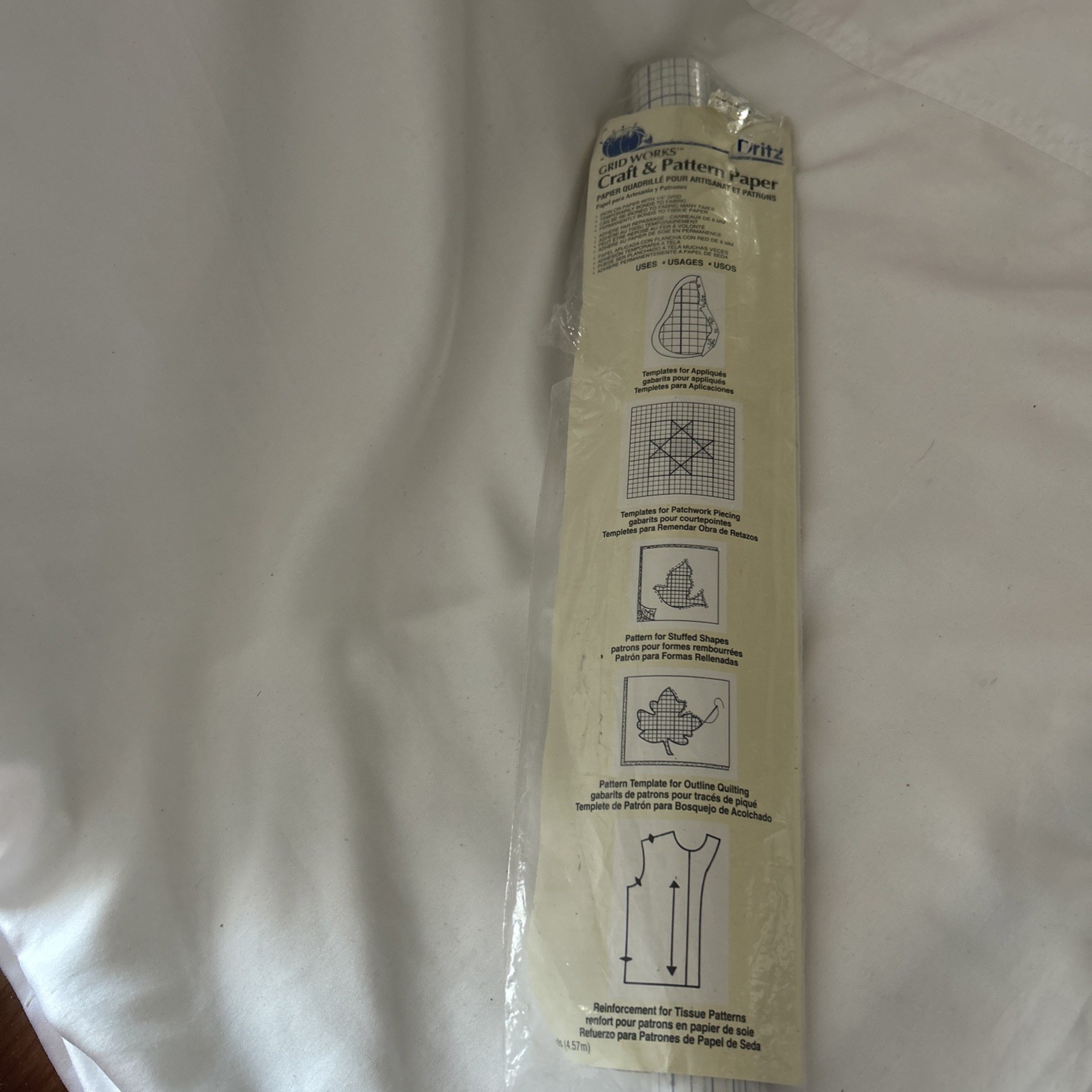 Dritz Grid Works Iron On Craft and Pattern Paper 5 yards NOS Nancy’s Notions Vtg