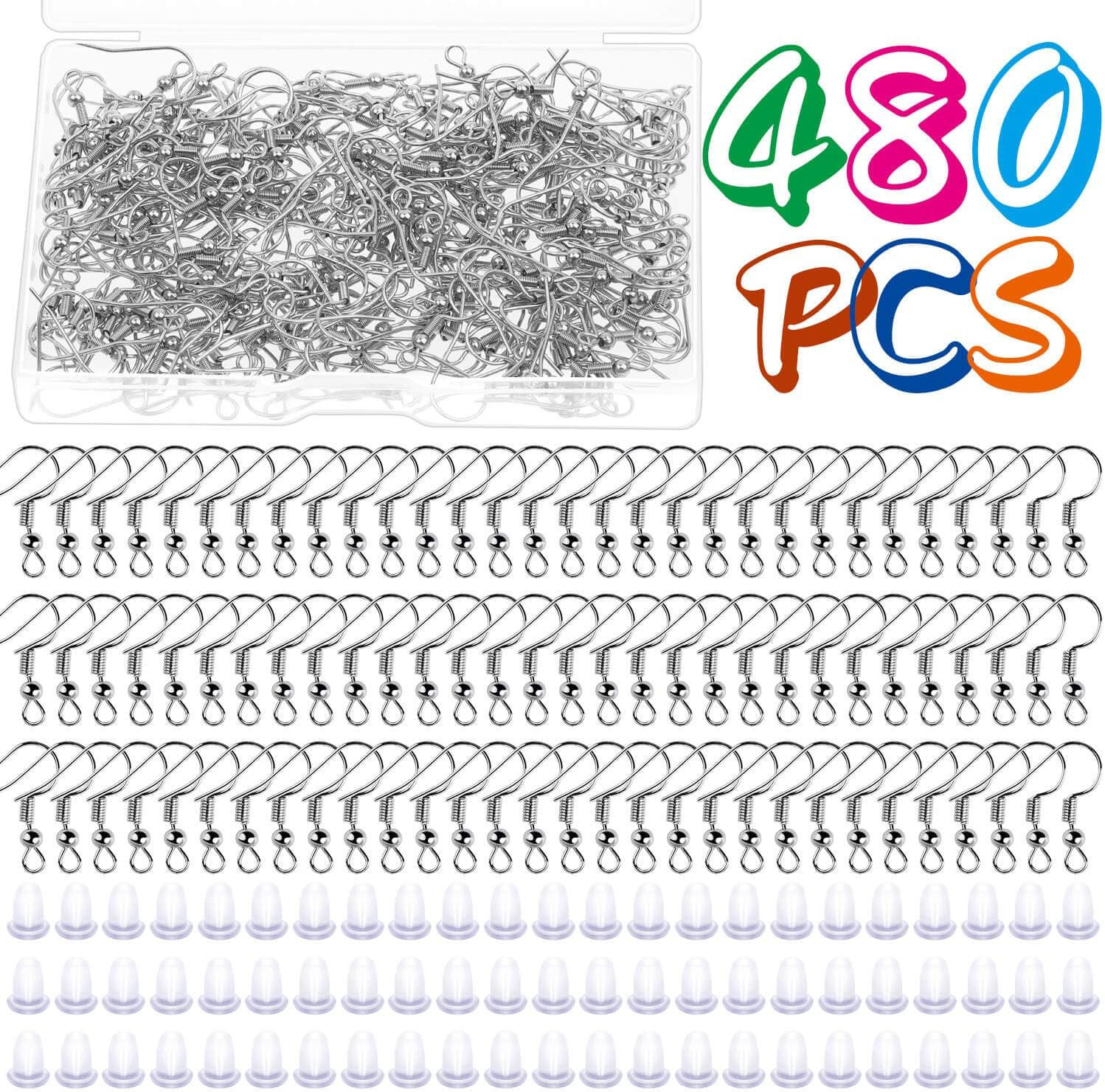 Cridoz Earring Hooks for Jewelry Making Supplies, 240Pcs Hypoallergenic Stainles