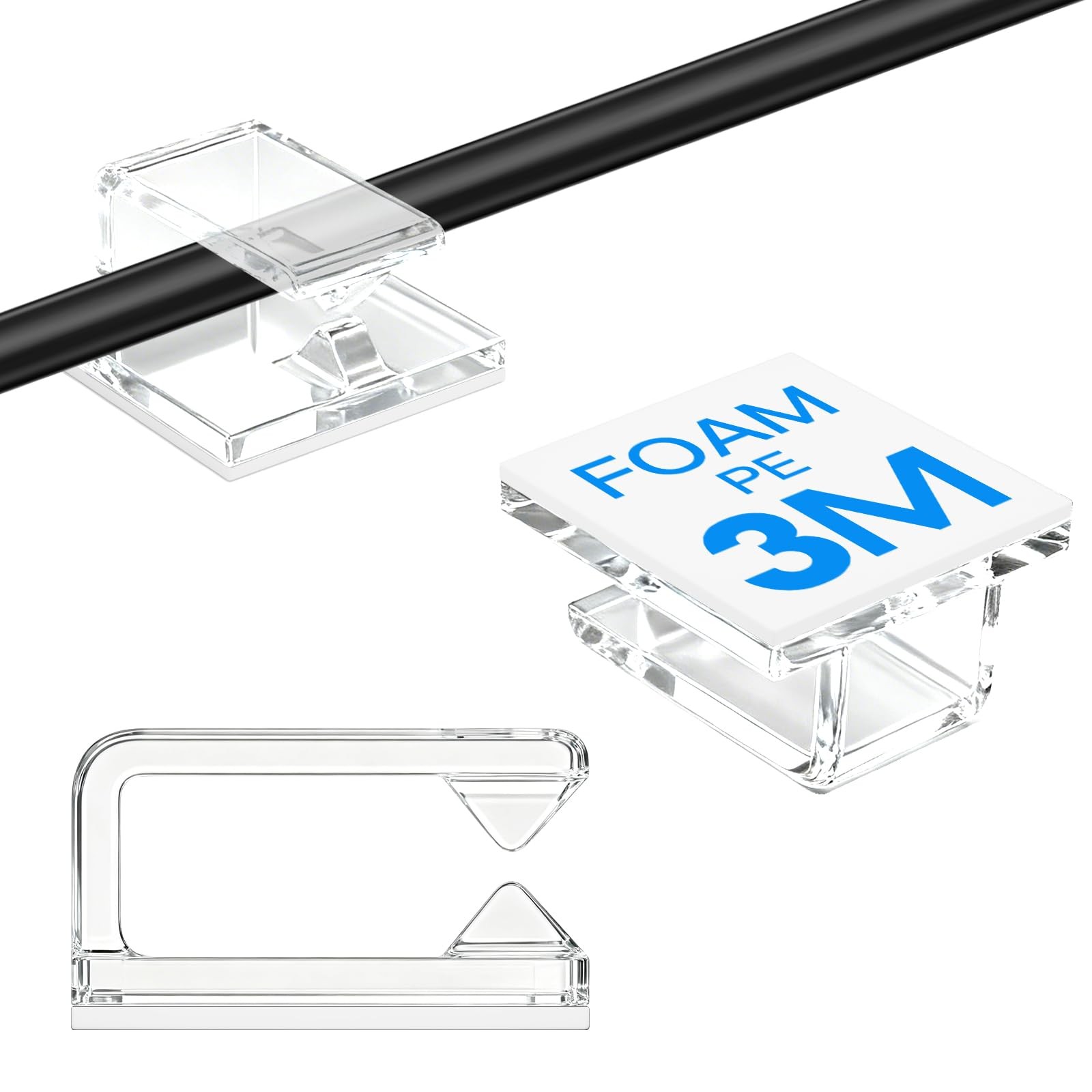 120 PCS Cable Clips, Small, Clear,Christmas Light Clips, Cable Management Wir...