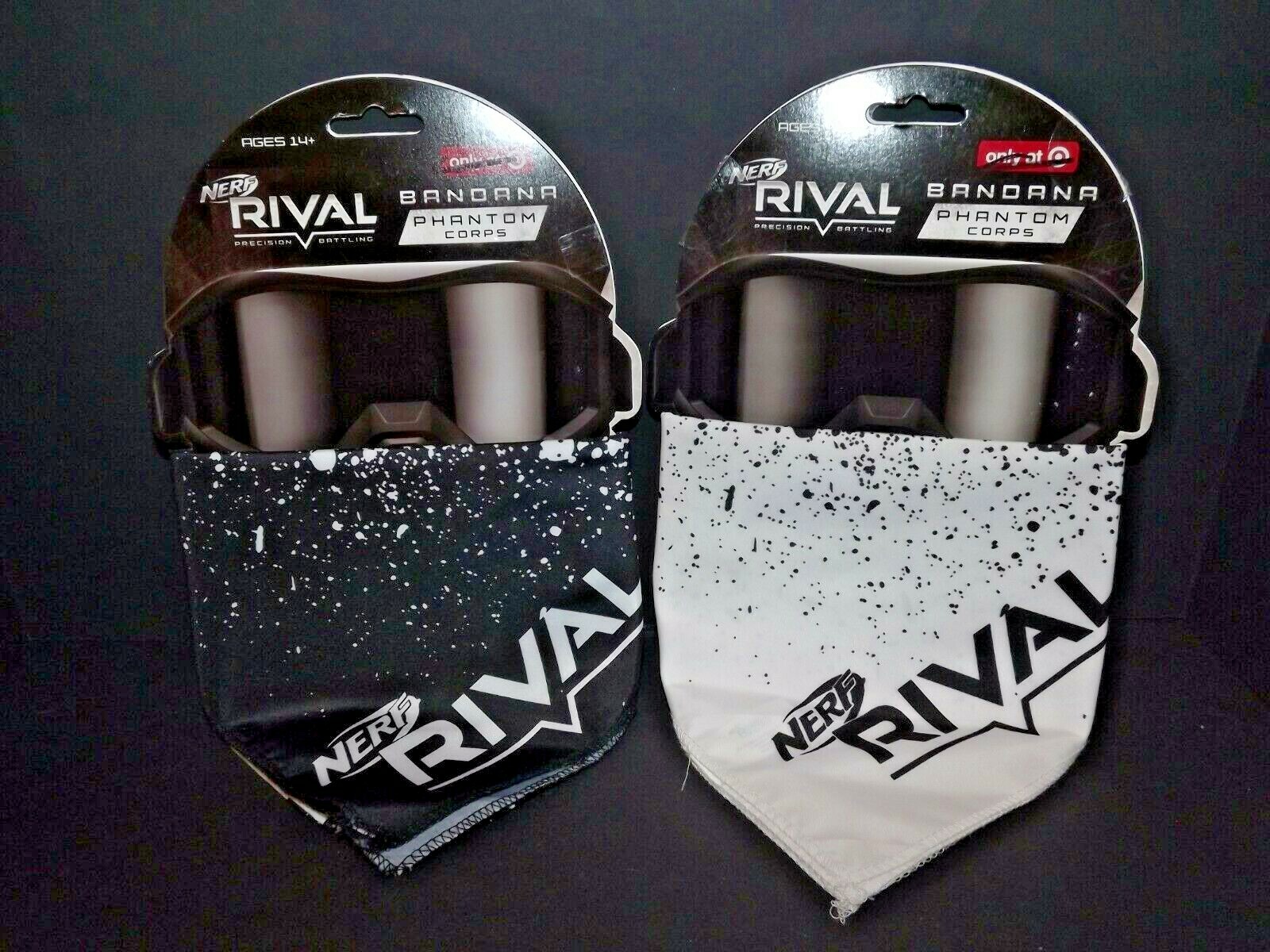 2 Nerf Rival Bandana Scarf Face Cover Phantom Corps Black and White New (a)